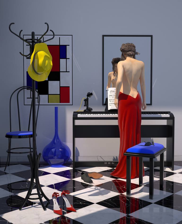Print of Figurative Women Digital by Juan Aguirre