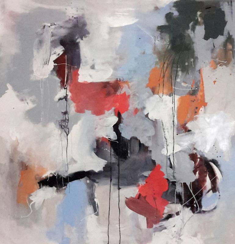 Original Abstract Expressionism Abstract Painting by Rodrigue Semabia