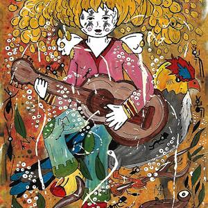 girl playing guitar