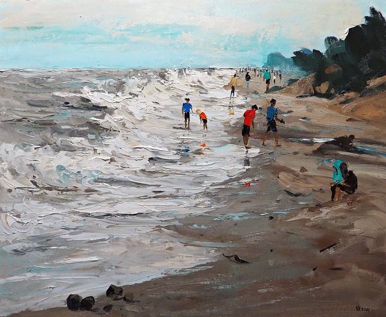 Original Impressionism Seascape Painting by Yuanyuan Liu