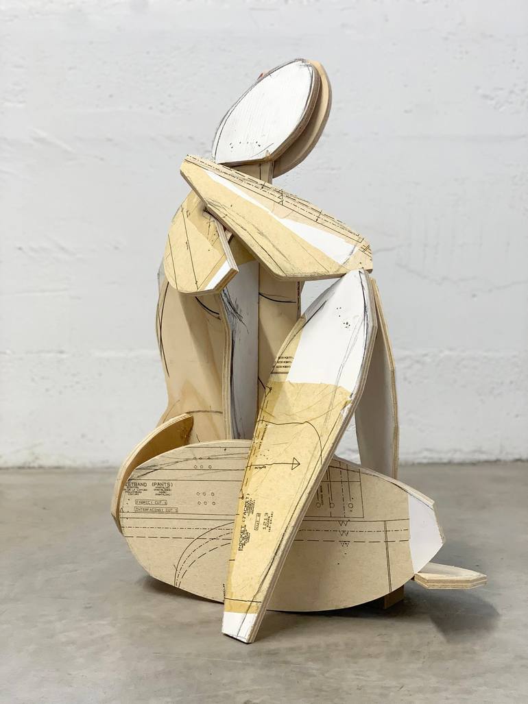 Original Cubism Abstract Sculpture by Heidi Lanino