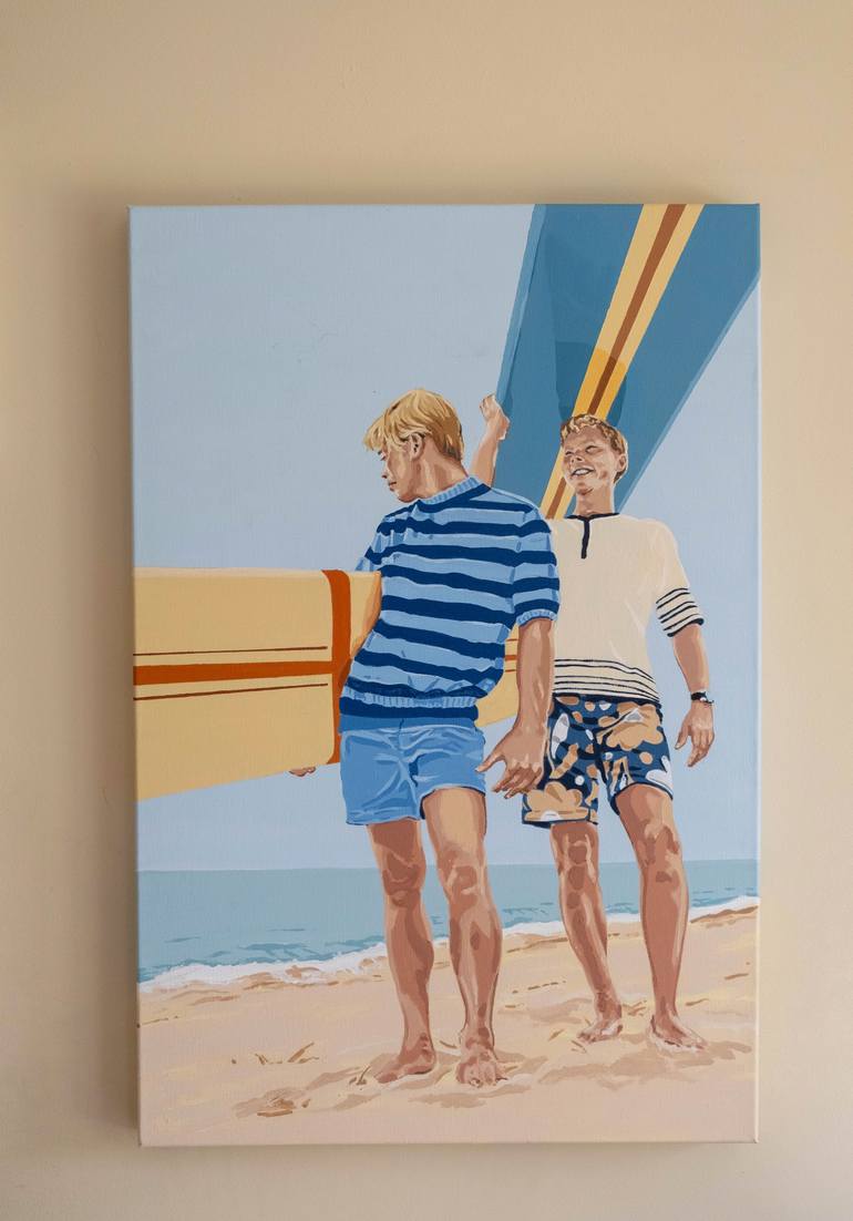 Original Figurative Beach Painting by Phil Bower