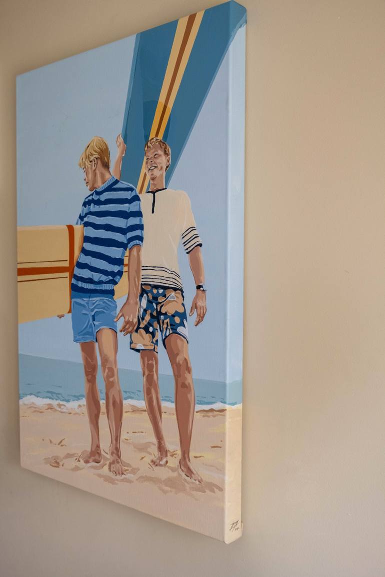 Original Figurative Beach Painting by Phil Bower